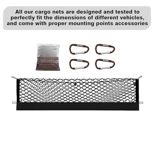 Truck Bed Cargo Net Trunk Netting Compatible with Honda Ridgeline 2017-2025 2026 Accessories, Pickup Cargo Organizer SUV Sedan Storage Net w/Heavy Duty Carabiners - style: 2017+ Ridgeline