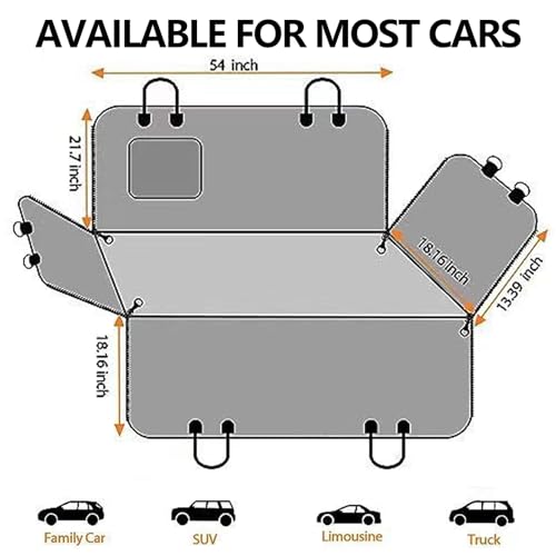 Dog Car Seat Cover 2 Piece Seat Waterproof Hammock and Brown Cover,Scratch Proof Nonslip Back Seat Pet Bed Mat for Travel Durable Soft Back Seat Covers for Cars Trucks and SUVs