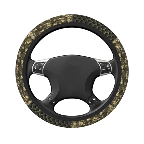 Camouflage Steering Wheel Cover Camouflage Leaf Steering Wheel Protector Neoprene 15Inch Car Accessories 2 Pcs Car Coasters for Women Men - color: Camouflage Leaf Checkered