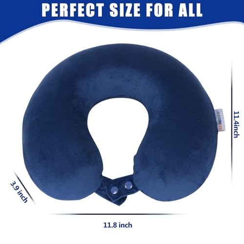 SAIREIDER Neck Pillows for Travel-Head Neck Support Travel Pillow for Traveling, Car, Home, Office Adjustable(Navy Blue) - color: Navy Blue