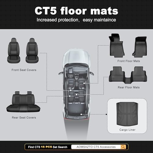 Cargo Liner Compatible with Cadillac CT5 CT5-V 2020-2025 2026 Weather-Resistant Trunk Mats for Cars with Raised Lip Non-Slip Car Rear Trunk Mat Tray Pad Boot - style: 4) for Cadillac CT5 2020-2026 Cargo Liner