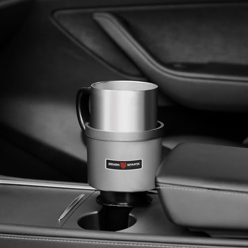 Upgraded Car Cup Holder Expander Adapter with Offset Adjustable Base, Compatible with Yeti 14/24/36/46oz Ramblers, Hydro Flasks 32/40oz, Other Large Bottles Mugs in 3.5"-4.0", Silver 1 Pack - color: Silver, size: Large*1