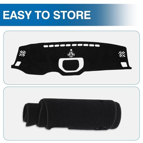 KUST Black Dash Cover for 2014-2021 Toyota Tundra Truck Non-Slip Dashboard Cover Polyester Interior for Tundra Accessories Custom Fit Dash Mat No Glare - size: Tundra 14-21(black)