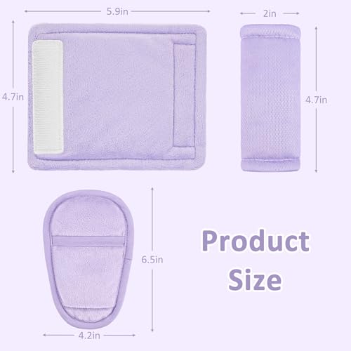 SWESEN Baby Car Seat Strap Covers, 3 Piece Soft Car Seat Strap Shoulder Pads for Baby Girls Boys, Double-Sided Use carseat Straps Covers for Stroller, Car Seats, Pushchair, Purple - color: Purple
