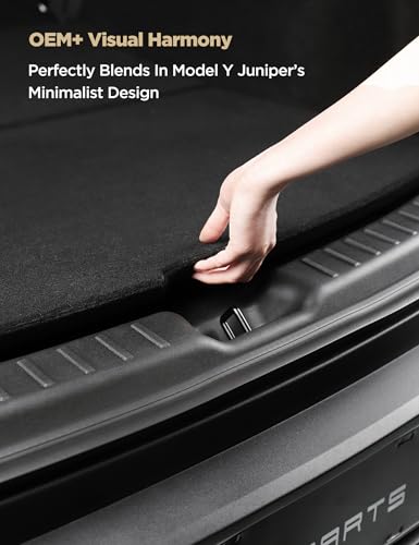 TPARTS Tailgate Threshold Cover for Tesla Model Y Juniper 2026 2025 Anti-Scratch Trunk Bumper Guard Door Sill Protector TPE Trunk Sill Guard Model Y Interior Accessories (Premium/Performance)