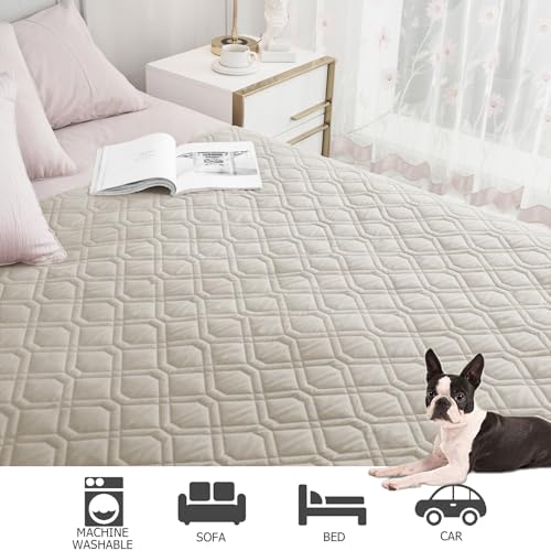 Ameritex Waterproof Dog Bed Cover Pet Blanket for Furniture Bed Couch Sofa Reversible - color: Khaki+khaki, size: 30x53 Inch (Pack of 1)