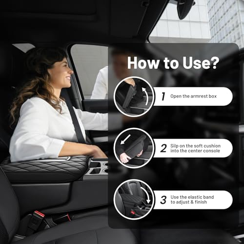 Autorder Center Console Cover for 2019-2025 Chevrolet Chevy Silverado&GMC Sierra 1500 2500 3500HD Accessories Leather Armrest Cover Anti-Scratch Middle Console Pad for Pet(Fit Jump Seat Console) - size: 2019-2025 Chevy Silverado