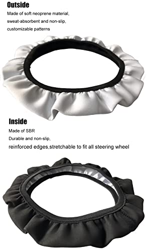 AFPANQZ Christmas Steering Wheel Covers Xmas Lights Print Car Steering Wheel Cover Universal Fit Almost Car Non-Slip Steering Wheel Covers Soft Sweat Absorbing Steering Wheel Protector Cover - color: Christmas Lights