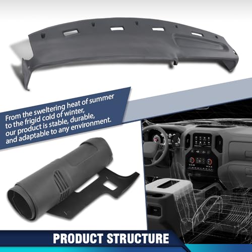 PIT66 TPE Dash Cover Dashboard Panel Fit Dodge Ram 1500 2500 3500 Truck 1994 1995 1996 1997 Gray Dash Board Cover - size: 1994-1997 Dodge Ram (Gray)