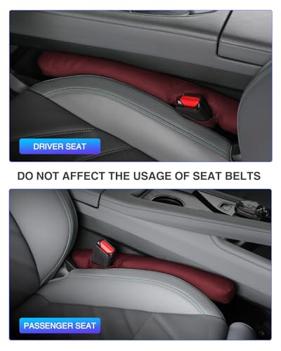 Leather Car Seat Gap Filler Universal for Car Truck SUV to Block The Gap Between Seat and Console Stop Things from Dropping 2 Sets Red, SGF02R - color: red