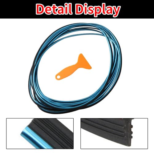 33 Ft Car Interior Moulding Trim Strips Universal Auto Gap Fillers Including Installing Tool Car Electroplating Decoration Styling Door Dashboard Flexible Strip (Blue)