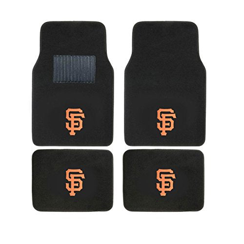 A Set of 4 Universal Fit Front and Rear Logo Plush Carpet Floor Mats