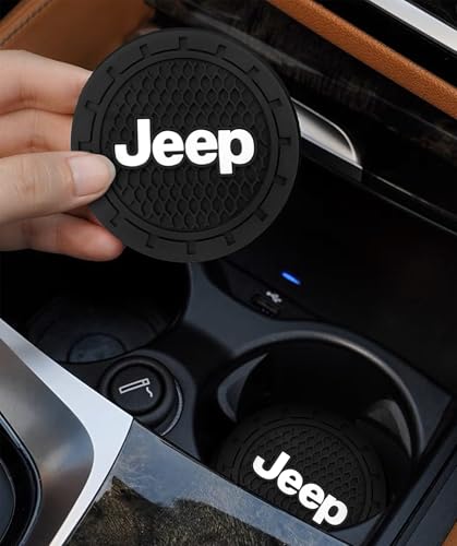 Car Cup Holder Coaster for Jeep Series Recessed Silicone Cupholder Coaster Interior Accessories 2.75in 2Pieces Black - color: Black-a11