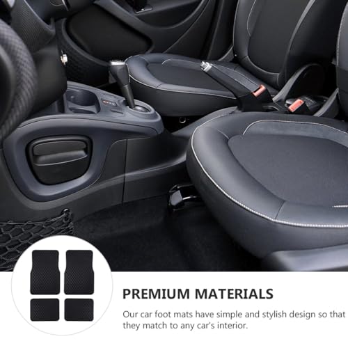 Vaguelly 4pcs Waterproof Pu Leather Car Carpet Mats Non-Slip Front and Rear Floor Mats Universal Fit for Suvs and Sedans Automotive Interior Floor Covering