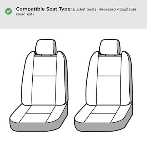 Covercraft Polycotton Custom Seat Covers | Fits 2024 Toyota Corolla Cross (Excludes Hybrid) | 1st Row Bucket Seats, Grey