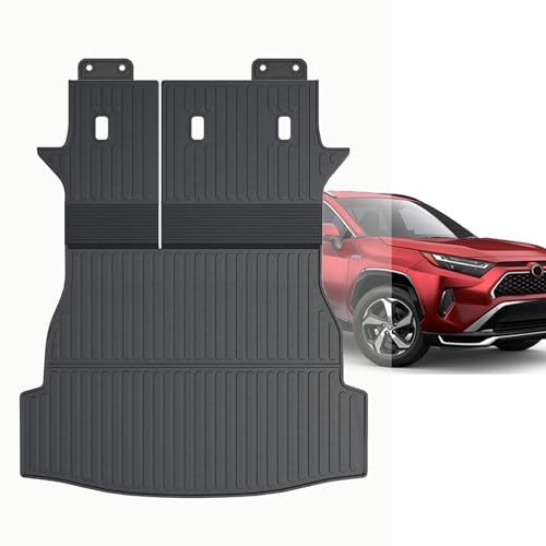 Cargo Mat for 2019-2025 Toyota RAV4(Include Hybrid), Full Coverage All Weather Trunk Mat Cargo Liner with Backrest Protectors for Toyota RAV4 Accessories