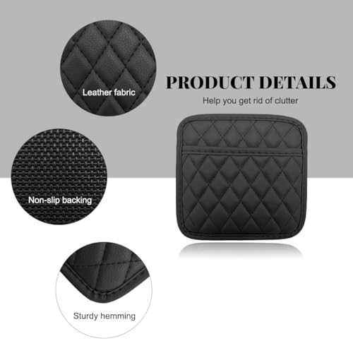 2 PCS Car Side Pocket Organizer, Leather Adhesive Auto Side Seat Back Storage Pocket, Waterproof Phone Document Sunglasses Holder Vehicle Gap Filler Pouch, Car Accessories (Medium) - size: Medium