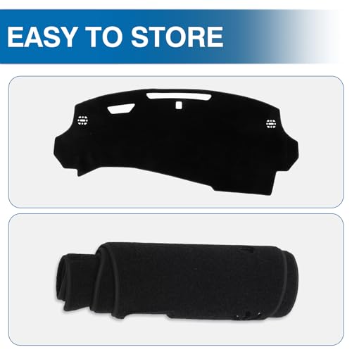 KUST Black Dash Cover for Chevy Equinox EV 2024 2025 2026 Polyester Dashboard Cover Left Hand Drving Dash Carpet Non-Slip Interior Accessories for Equinox Custom Fit Dash Mat - size: For Equinox EV 24-26