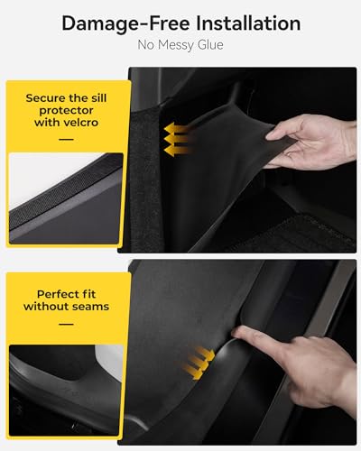 3W Tesla Model 3 Hignland Door Sill Protector 2024 2025 2026 Front & Rear, Rear Bumper, Trunk Sill Protector, Door Entry Guard, Edge Guards, TPE Customized Accessories - size: Model 3 2024-2026| 4-Door Sills w/ Bumper