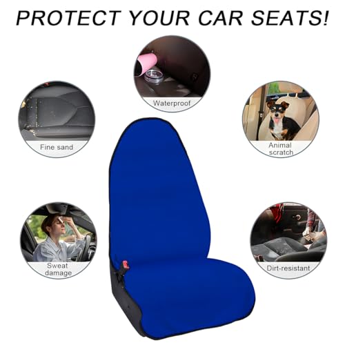 2PCS Car Towel Seat Cover, Waterproof Sweating Non-Slip Premium Soft Towel Carseat Protector, Universal Machine Washable Car Truck SUV Front Seat Cover for Gym Workout Beach Hiking (Blue) - color: Blue, 2pcs, Front