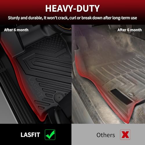 LASFIT Floor Mats for Ram 1500 Quad Cab 2019-2024 Bucket Seat Without 2nd Row Under seat Storage, All Weather TPE Custom Fit Car Mats Floor Liners 1st & 2nd Row, Black( Not Fit 1500 Classic Model) - style: 2) 1500 | 2019-2024 |Quad Cab Floor Mats
