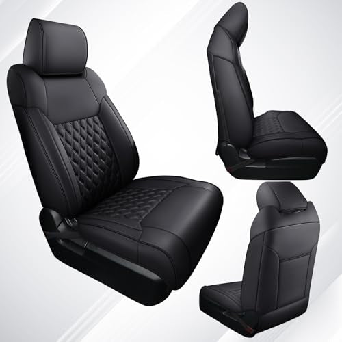 Huidasource Tacoma Front Seat Covers, Full Coverage Automotive Black Truck Seat Cover Custom Fit for 2005-2015 Double & Crew Cab 2nd Gen Toyota Tacoma Base Prerunner SR5 Limited(Front Pair/Black) - color: Front Pair/Black, size: 2nd Gen Tacoma 2005-2015 C