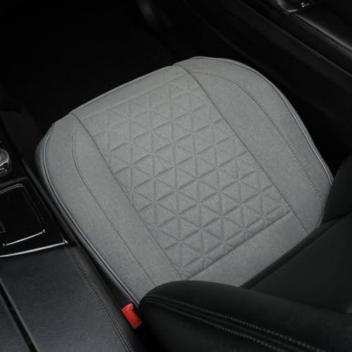 West Llama Linen Front Car Seat Cover Protector Anti-Slip Bottom Seat Cover Fits 95% of Vehicles,Wrapping Around The Bottom,Triangular Pattern(Gray-2Pcs) - color: Triangular Pattern-Gray, size: 2 Piece Linen