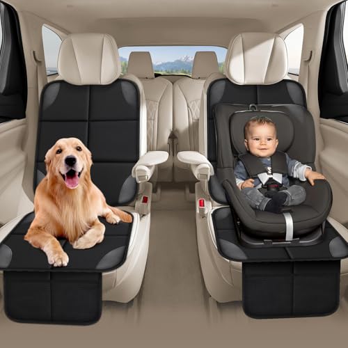Car seat Protector 2 mesh Pocket Waterproof car seat Covers, Universal Size, Baby, pet, Children's car seat Protector, Anti Slip Bottom (1 piece)