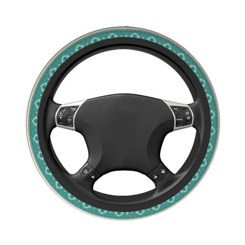 Rustic Western Aztec Steering Wheel Cover for Women Men with 2 Pcs Car Coasters, 15 Inches Neoprene Anti-Slip Cute Universal Car Accessories Protective Cover for Vehicle - color: Rustic Western Aztec
