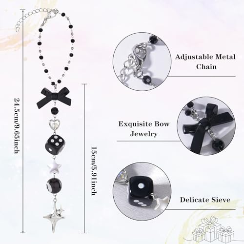 Crystal Car Rearview Mirror Charm - Flower Beaded Pendant, Elegant Hanging Cars Interior Ornament Gift for Women