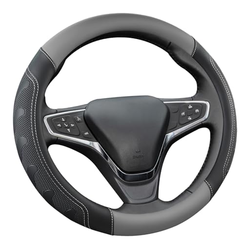 GIANT PANDA Car Steering Wheel Cover Customized for Chevy, Black and Gray - color: C-Black+Gray