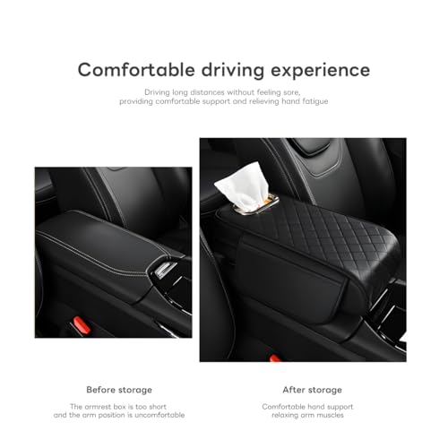 Car Armrest Pad, Universal Armrest Cushion Pad, Leather Armrest Box Pad - color: Without cup holder, Grey