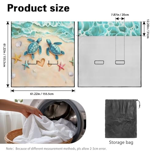 Beach Turtle Starfish Seashell Heart Print Rear Bench Car Seat Cover Towel Protector, Heavy Duty Universal Fit Automotive Backseat Protector for Cars SUVs Truck - color: Beach Turtle Starfish Seashell Heart