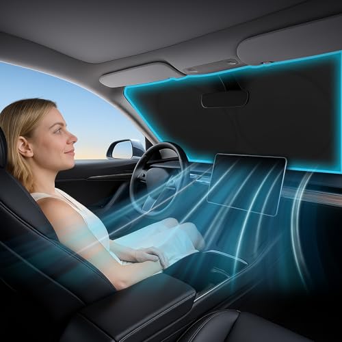 Magnelex Car Windshield Sunshade – Double-Layer Design for 2X Heat Blocking, Blocks UV Rays, Foldable Sun Shade for Cars, Trucks & SUVs, Keeps Interior Cooler, Large (63 x 33.8 in) - size: LARGE - (63" x 33.8")