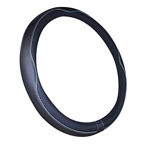 Mayco Bell Small Size Steering Wheel Cover Anti-Slip,Safety,Soft,Breathable,Durable,Full Surround,Comfortable Grip Microfiber Leather (14-14.25 inch,Black Gray) - color: Black Gray, size: 14''-14.25''