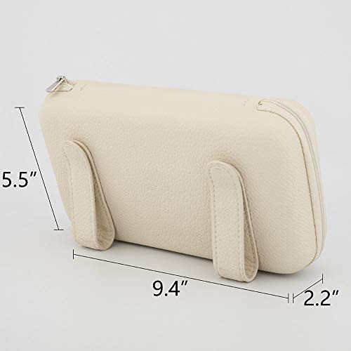Car Tissue Holder - Sun Visor Napkin Holder, PU Leather Backseat Tissue Case for Vehicle (Beige) - color: Beige