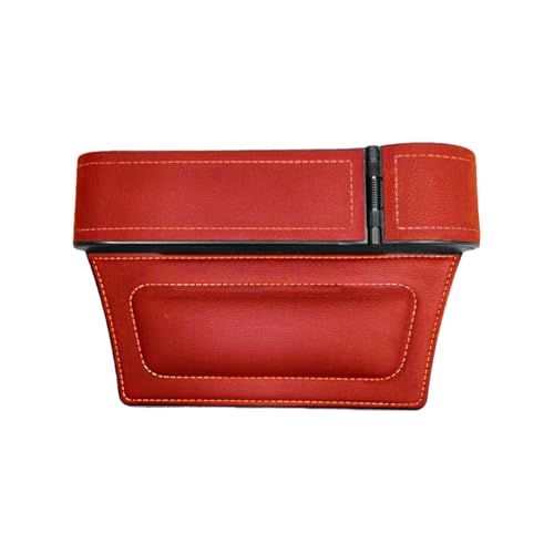 Car Seat Gap Filler Organizer with Cup Holder Expander, Leather Console Seam Filler Storage Box, Auto Front Seat Gap Organizer for Phones Keys Glasses, Universal Fit (Wine Red Passenger)