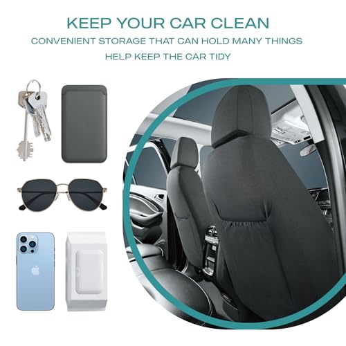 Skechers GOGA Mat Seat Covers,Universal Fit for Most Cars,Trucks,SUVs,Black | GOGA Mat Technology,Waterproof Car Seat Covers Front Seats,Airbag Compatible,Car Seat Covers - color: Black&Black, size: Two Front
