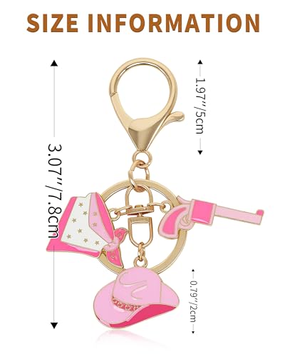 Key Chain Purse Charms - Bag Charms Keychain for Handbag, Car Keychain Wallet Accessories for Women - color: Cowgirl Hat Pink