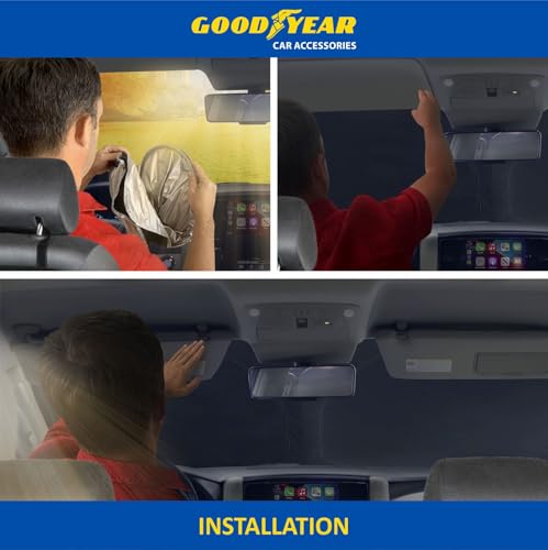 Goodyear Foldable Windshield Sunshade for Toyota RAV4 2019-2025, SUV car Accessories, Sunshade Cover, Sun Shade Car Windshield, Window Sun Blocker - GY008250 - color: For Toyota RAV4 19-25
