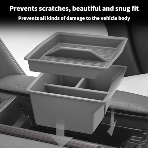 Center Console Organizer for Toyota Sienna 2021-2026, Armrest Box Secondary Tray Storage Silicone Armrest Box Insert Organizer (Gray) - size: Center Console Organizer