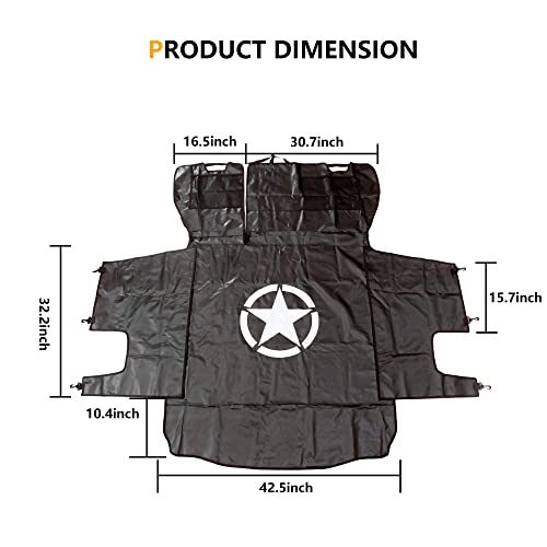 Pet Dog Cargo Liner Trunk Mat for 2007-2025 Jeep Wrangler JK JL 4 Door Unlimited Sahara Rubicon Rear Trunk Floor Mat Cargo Liner Dogs Seat Cover, All Weather Waterproof, Star - color: Star