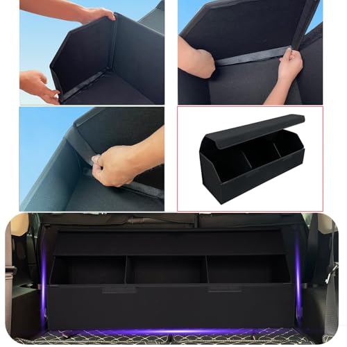 Collapsible Trunk Organizer for Cars, Custom Fit for Toyota Camry 2018-2025 Sedan, 30.7x11x11 Inches Foldable Car Storage Box with Suede Fabric, for Groceries, Sports, Travel & Emergency Kits