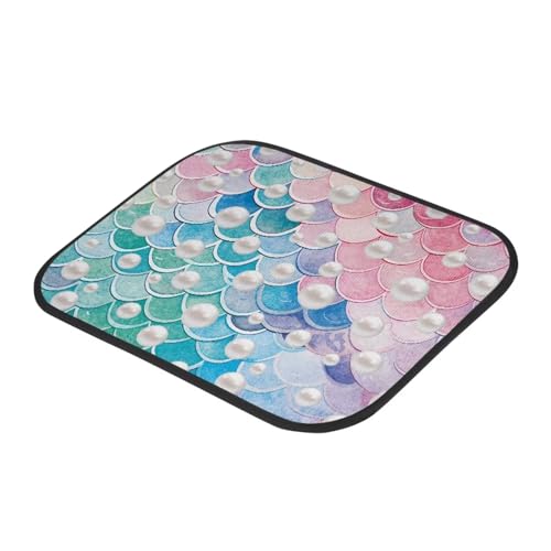 Pearl Scale Green Pink Car Floor Mats 4 Pieces Set Auto Front & Rear Floor Carpets Vehicle Floor Mat Carpet - color: Pearl Scale Green Pink