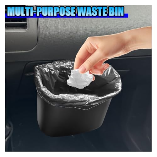 Mini Car Trash Can - Leak-Proof Hanging Car Garbage Can Auto Trash Bag Organizer - Small Garbage Bin Container Vehicle Glove Box Storage Accessories for Cars Home Office (GloveBox)