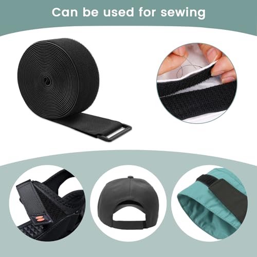 1.5In x 16Ft Cinch Straps Heavy Duty With 20 Buckles, Black Nylon Hook and Loop Straps, Reusable Long Cable Ties for Organizer or Storage - size: 1.5In x 16Ft