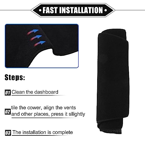 Dashboard Cover Compatible for Ford Edge 2011-2014, Nonslip Polyester Black Dash Cover Mat Dash Board Protector Cover