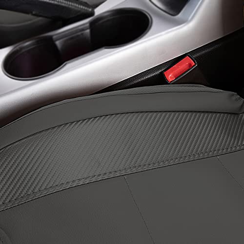 Flying Banner car seat Covers Protects Water Proof Faux Leather Carbon Fiber Fronts Gray Gray - color: Gray Gray, size: Front Pair -- 2PCS