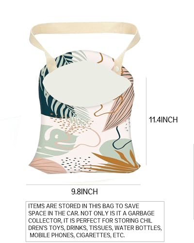 Car Garbage Can, Hanging Car Trash Can for Back Seat Organizer, Boho Leaf - color: Boho Leaf