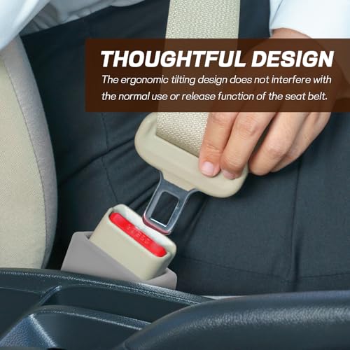 2PCS Car Seat Belt Buckle Holder, Easy Access Silicone Auto Seatbelt Buckle Booster, Seat Belt Buckles Fixer Cover Makes Receptacle Stand Upright Buckling for Kids, Car Accessories (Gray) - color: Gray